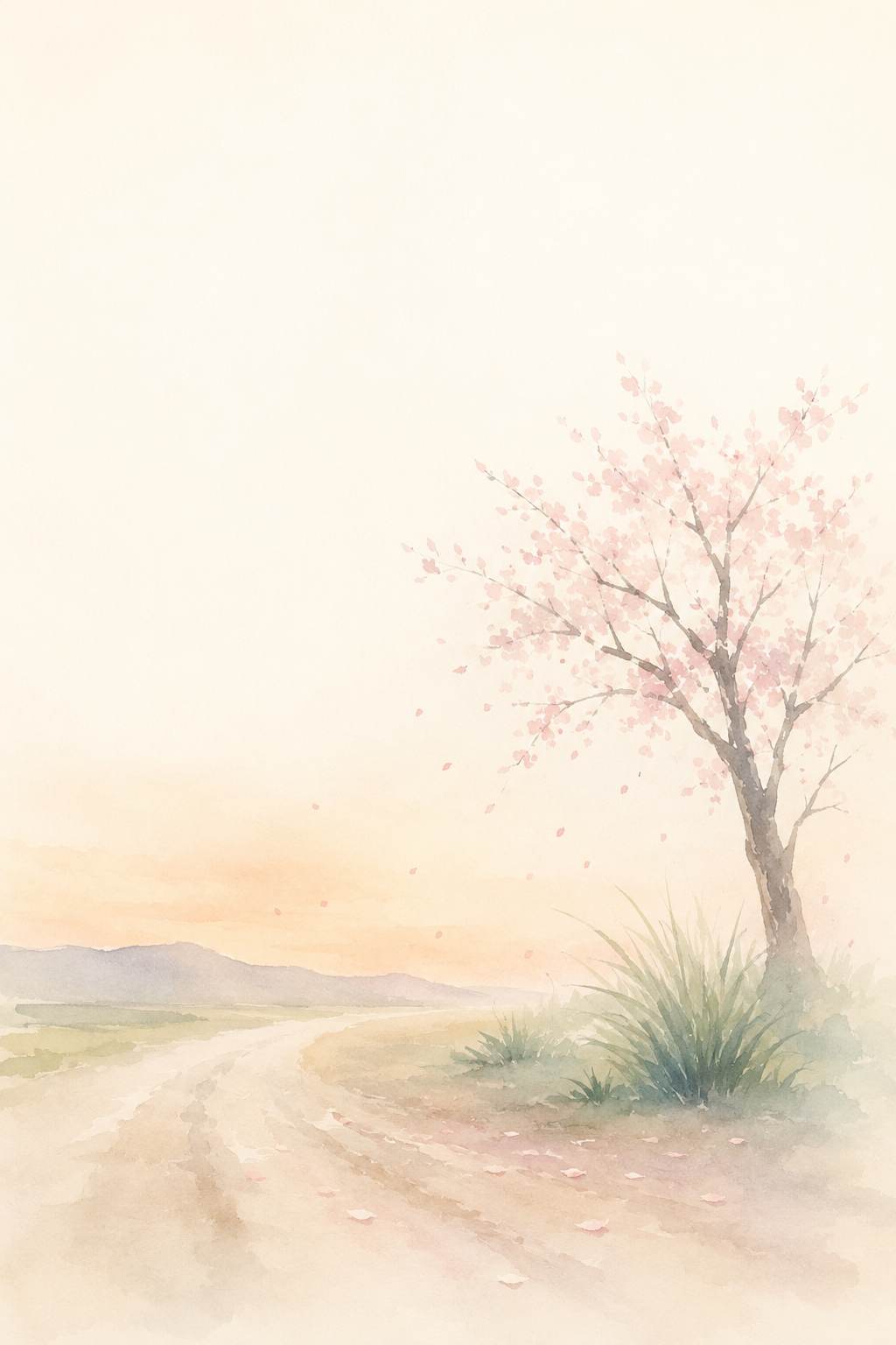 おやこぐさ 散る桜と若草