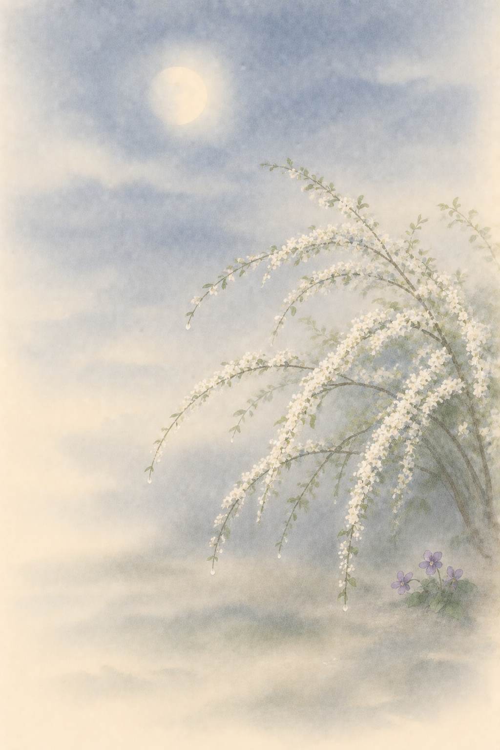 かさねづま 朧月の雪柳