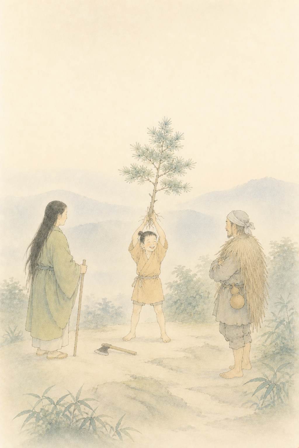 山姥 足柄山の松引き抜き