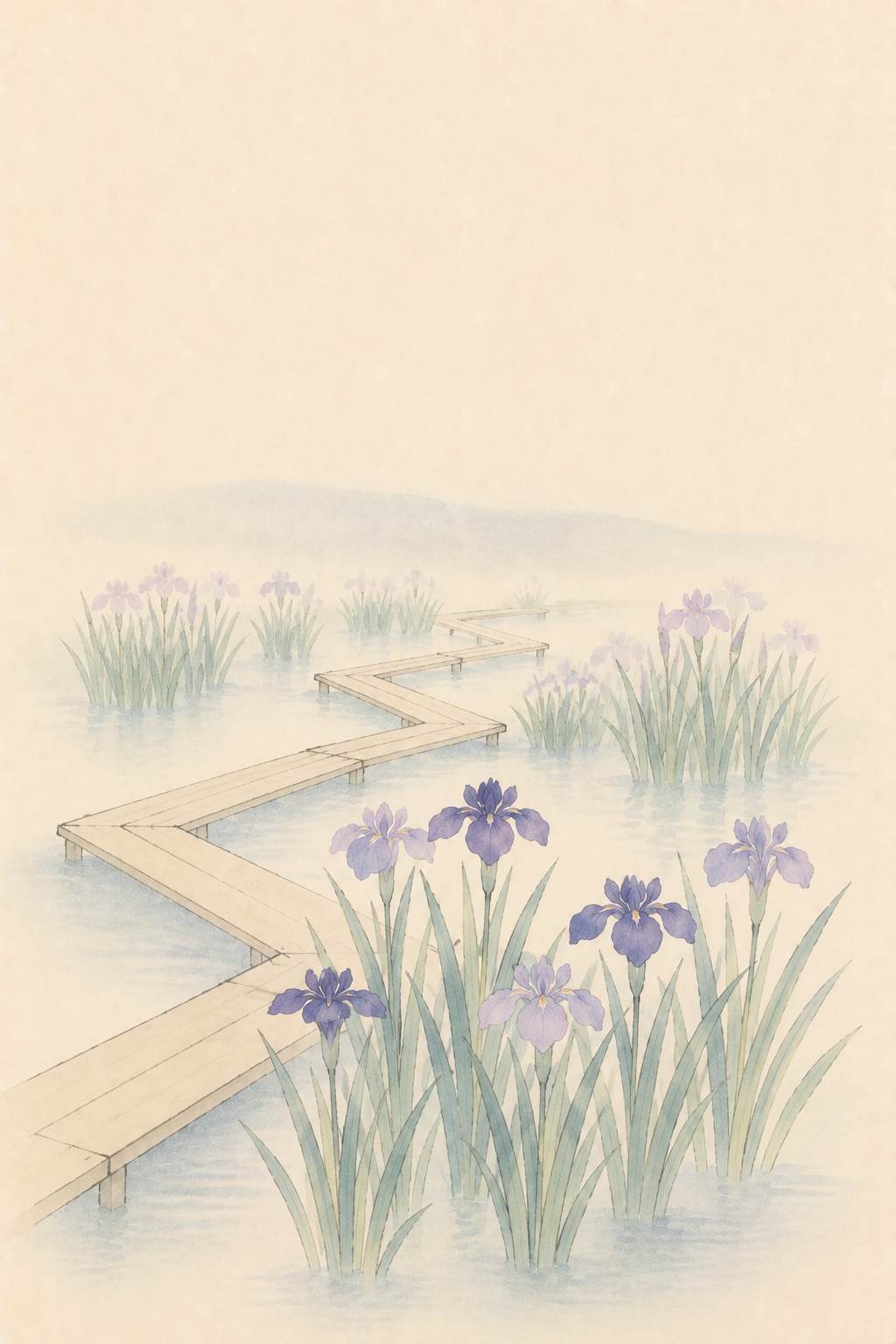 杜若 八橋の沢