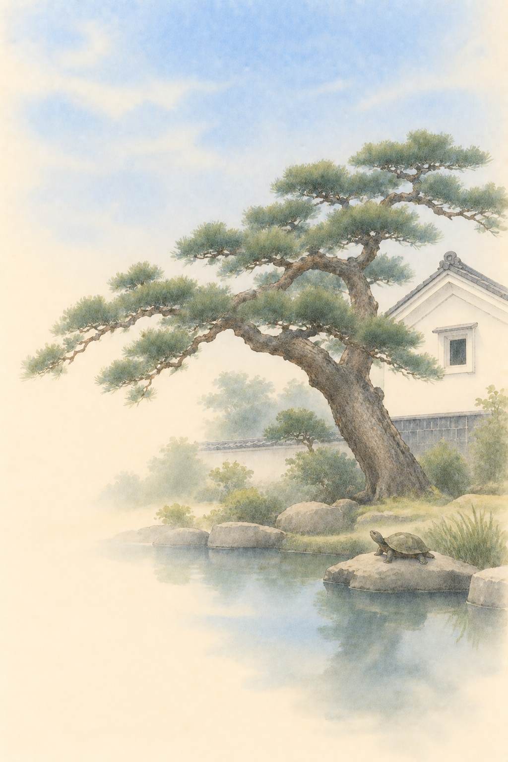老松（清元） 土蔵と老松と亀