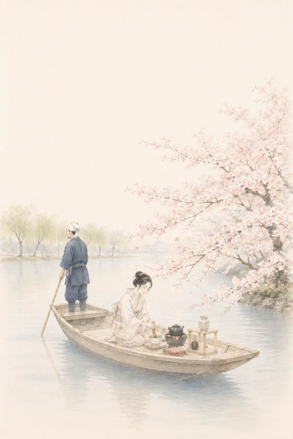 花の友 春の隅田川の茶舟