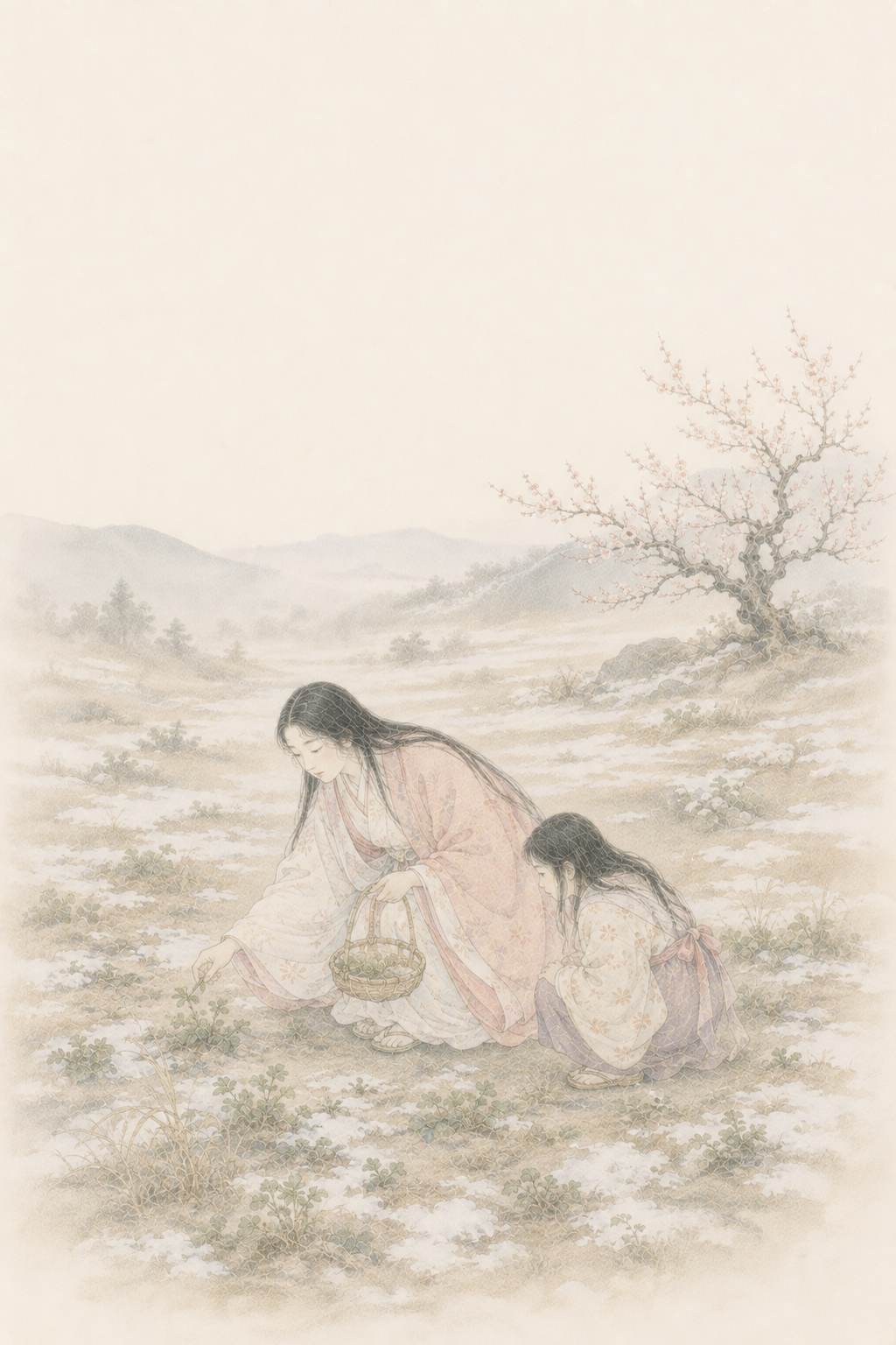 若菜摘 春日野の朝_初版_網目