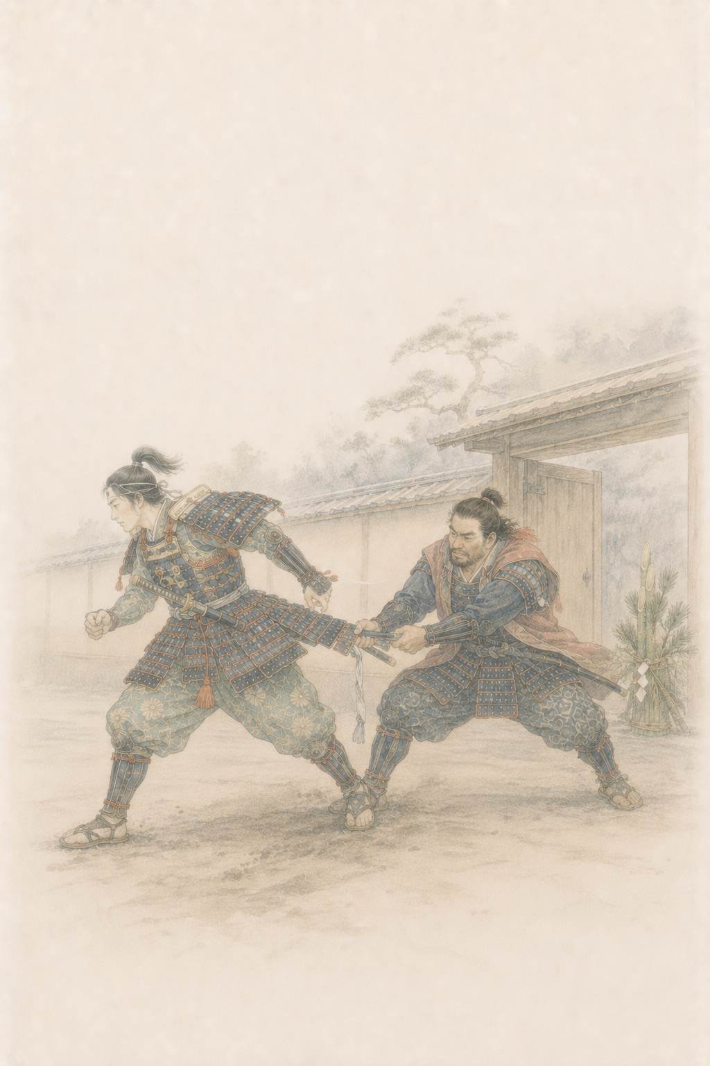 草ずり曳 門前の力比べ
