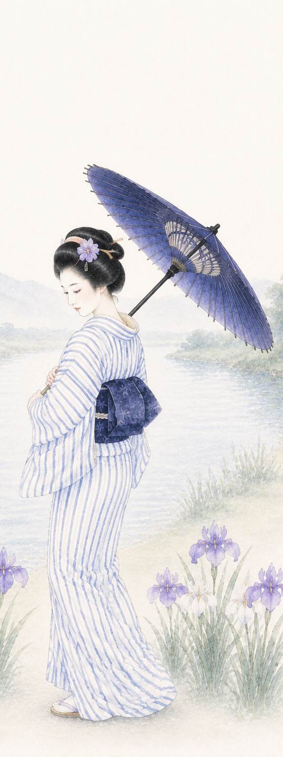 菖蒲浴衣 縦長加工_現行